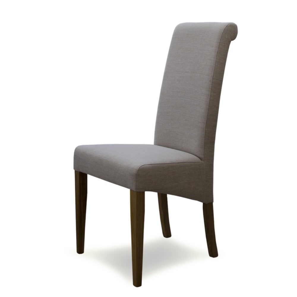 Italia Beige Fabric Oak Dining Chair