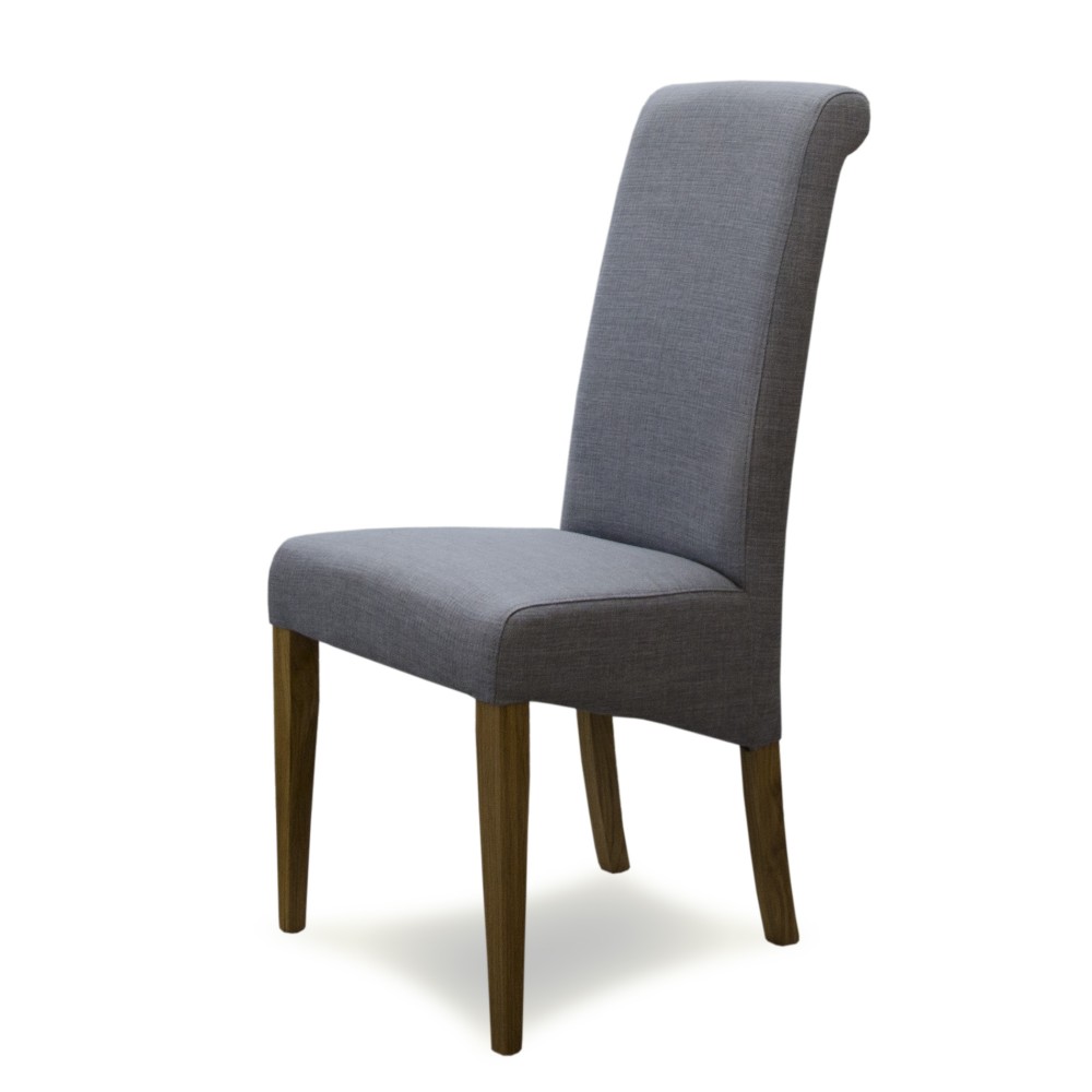 Italia Grey Fabric Oak Dining Chair