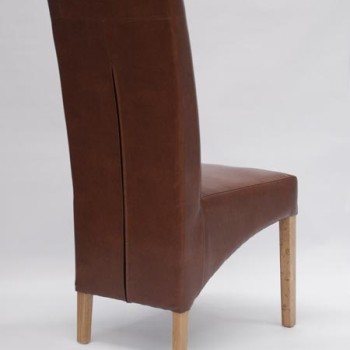 Contempo Tan Leather Oak Dining Chair