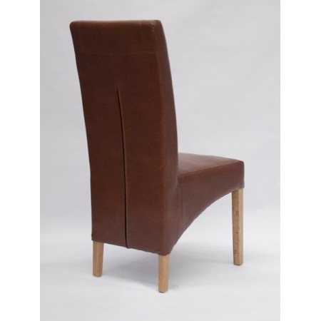 Contempo Tan Leather Oak Dining Chair