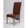 Contempo Tan Leather Oak Dining Chair