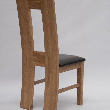 H - Back Oak Leather Dining Chair 