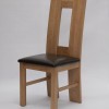 H - Back Oak Leather Dining Chair 