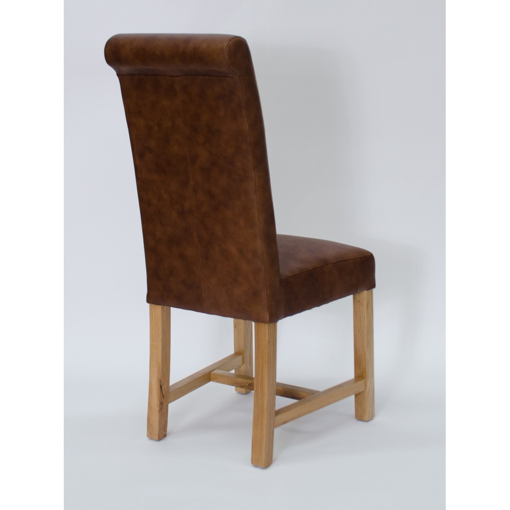 Henley Mocha Oak Leather Dining Chair