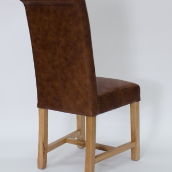 Henley Mocha Oak Leather Dining Chair
