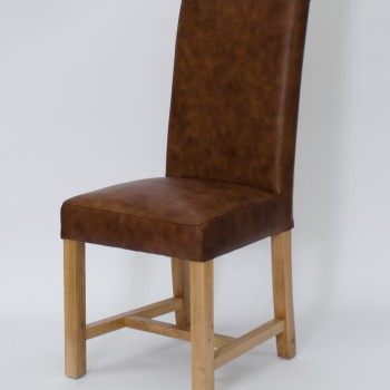 Henley Mocha Oak Leather Dining Chair