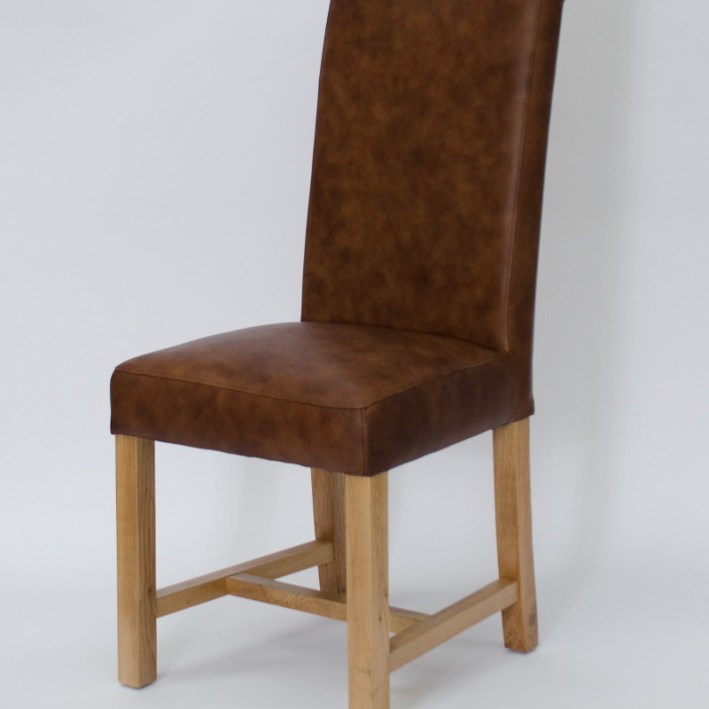 Henley Mocha Oak Leather Dining Chair