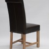 Louisa Chunky Brown Leather Oak Dining Chair