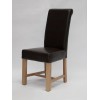 Louisa Chunky Brown Leather Oak Dining Chair
