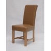 Louisa Chunky Tan Leather Oak Dining Chair