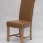 Louisa Chunky Tan Leather Oak Dining Chair