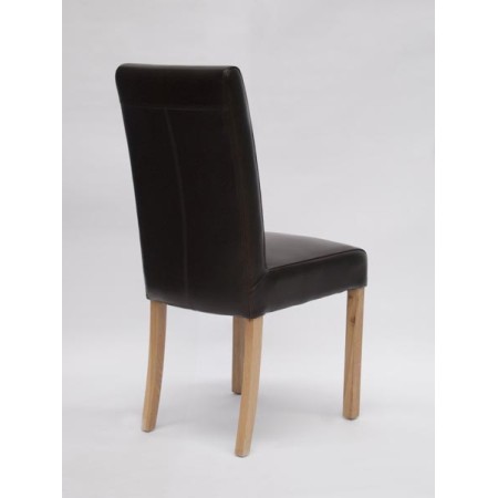 Marianna Brown Leather Oak Dining Chair
