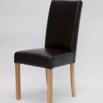 Marianna Brown Leather Oak Dining Chair