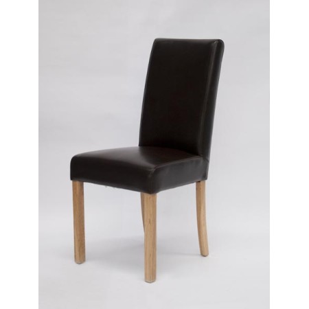 Marianna Brown Leather Oak Dining Chair