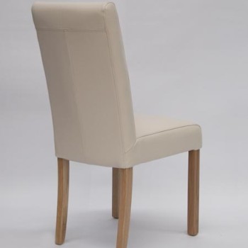 Marianna Ivory Leather Oak Dining Chair