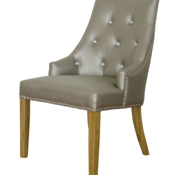 Marjukka Stone Leather Oak Chair