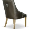 Marjukka Tungsten Leather Oak Chair