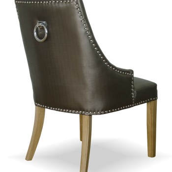 Marjukka Tungsten Leather Oak Chair