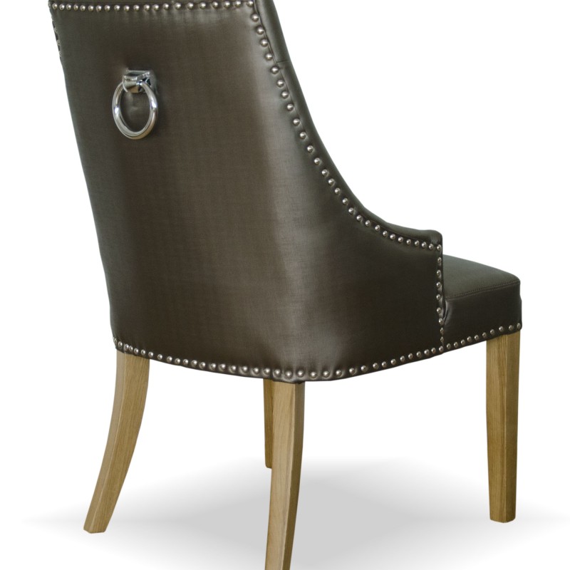 Marjukka Tungsten Leather Oak Chair