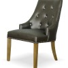 Marjukka Tungsten Leather Oak Chair