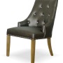 Marjukka Tungsten Leather Oak Chair