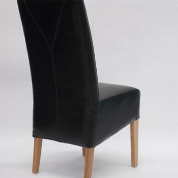 Oslo Black Leather Oak Dining Chair