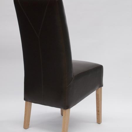 Oslo Brown Leather Oak Dining Chair