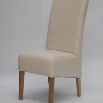 Oslo Oak Cream Leather Dining Chair
