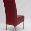 Oslo Red Leather Oak Dining Chair