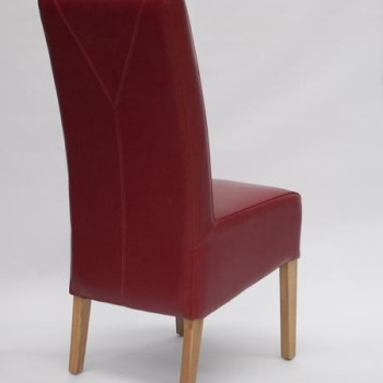 Oslo Red Leather Oak Dining Chair