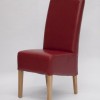 Oslo Red Leather Oak Dining Chair
