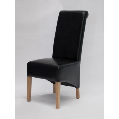 Richmond Black Leather Oak Dining Chair