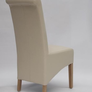 Richmond Ivory Leather Oak Dining Chair