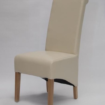 Richmond Ivory Leather Oak Dining Chair