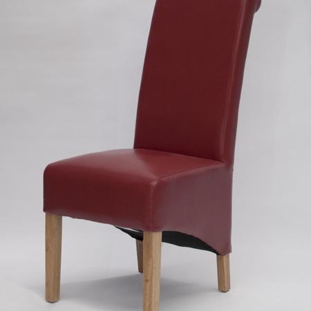 Richmond Red Leather Oak Dining Chair