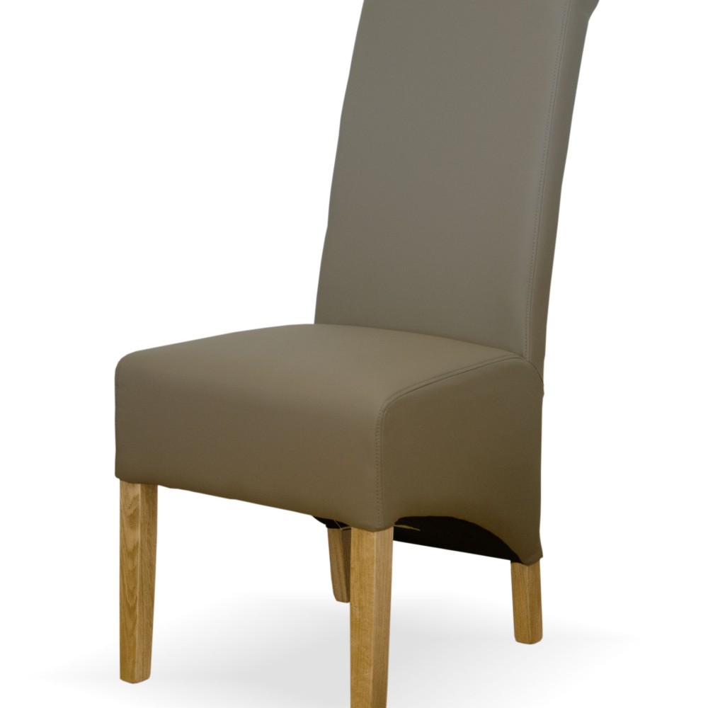 Richmond Mushroom Leather Oak Dining Chair