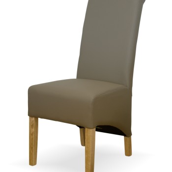 Richmond Mushroom Leather Oak Dining Chair