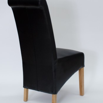 Richmond Noir Oak Leather Dining Chairs