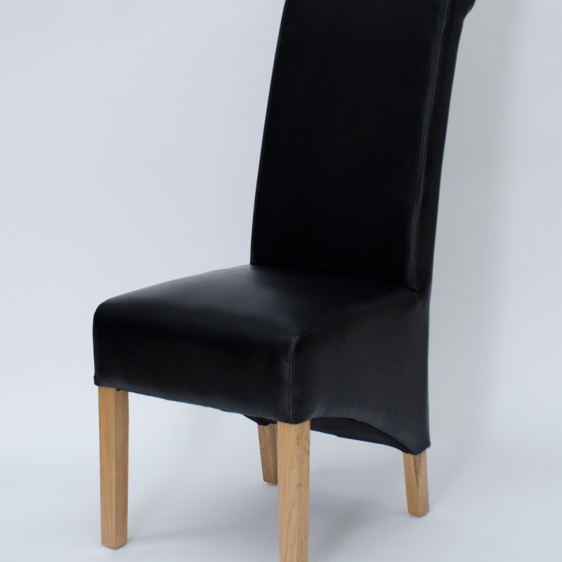 Richmond Noir Oak Leather Dining Chairs