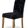 Stockholm Black DEEP Crushed Velvet Fabric Oak Dining Chair
