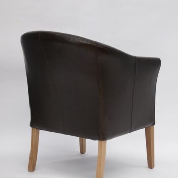 Oslo Brown Leather Oak Tub Chair