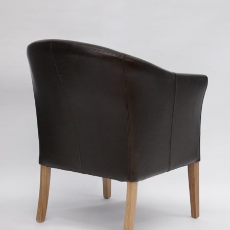 Oslo Brown Leather Oak Tub Chair