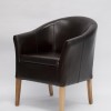 Oslo Brown Leather Oak Tub Chair