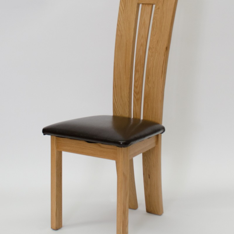 Venezia Oak Leather Dining Chair