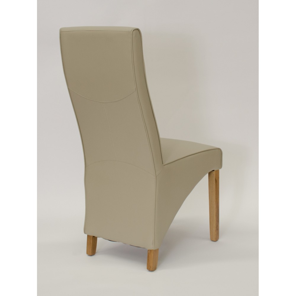 Wave Bone Leather Oak Dining Chair