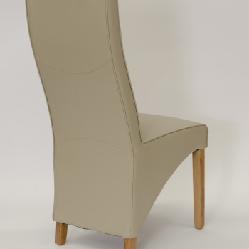Wave Bone Leather Oak Dining Chair