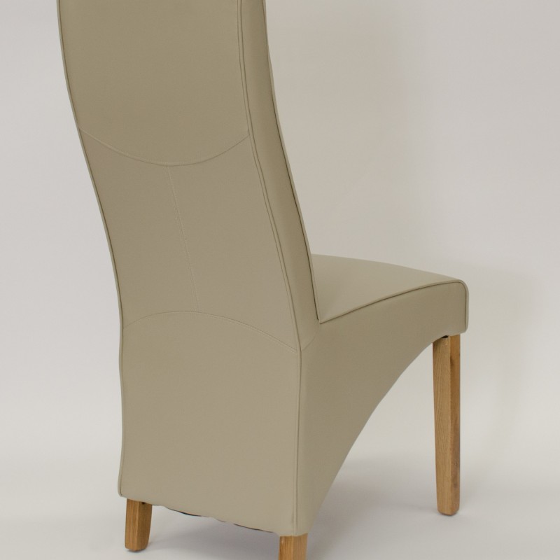 Wave Bone Leather Oak Dining Chair
