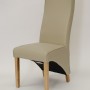 Wave Bone Leather Oak Dining Chair