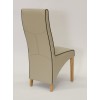Wave Silverstone Bone / Noir Piping Leather Oak Dining Chair 