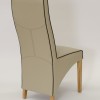 Wave Silverstone Bone / Noir Piping Leather Oak Dining Chair 